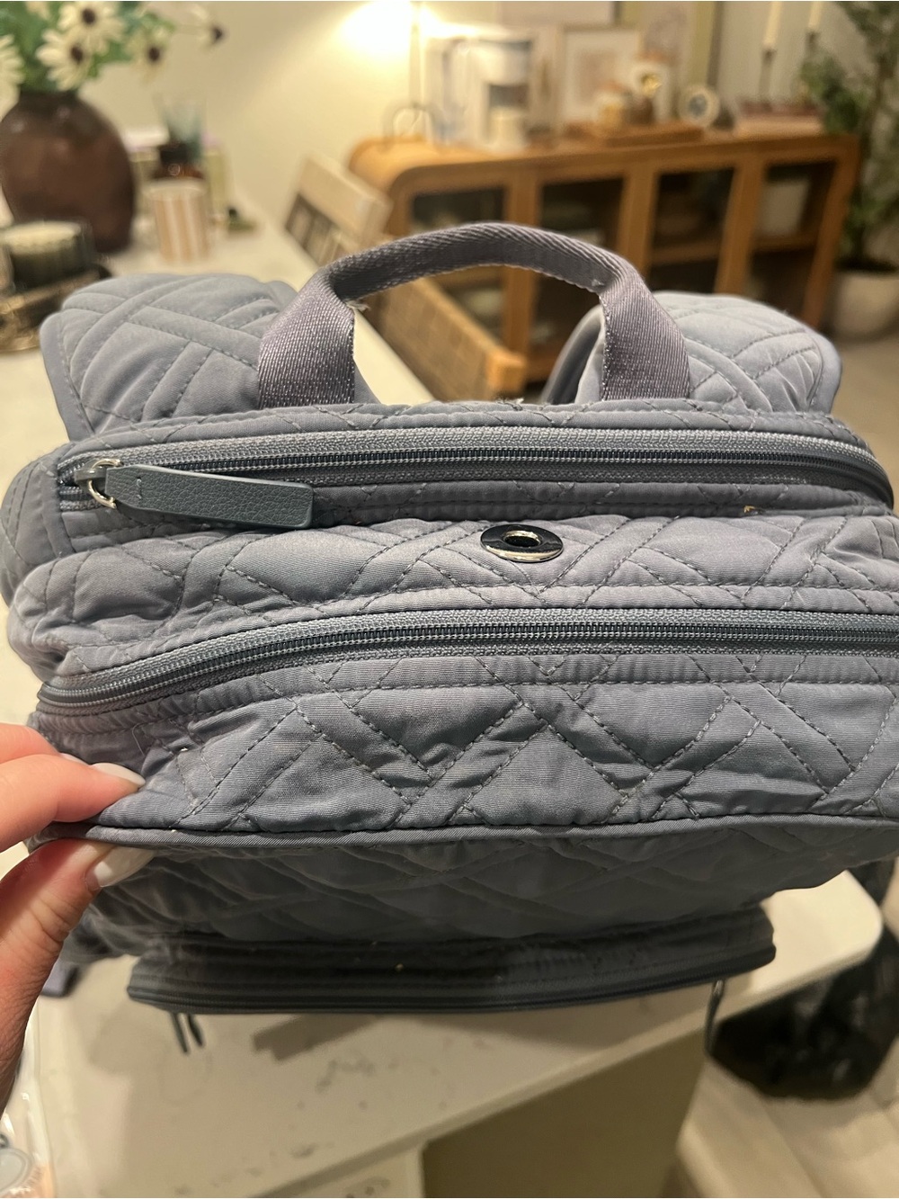 Vera Bradley Quilted Backpack - Slate blue/gray - Picture 6 of 10